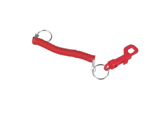सजावटी लाल पीपी और सर्पिल कॉर्ड 30584 के साथ पीवीसी प्रोमोशनल Keychains