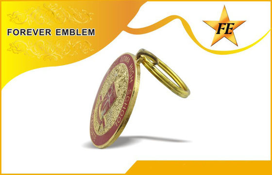 शीतल तामचीनी / क्लौइज़न धातु प्रोमोशनल विभाजन अंगूठी और चेन के साथ Keychains