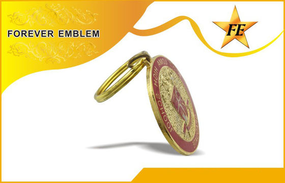 शीतल तामचीनी / क्लौइज़न धातु प्रोमोशनल विभाजन अंगूठी और चेन के साथ Keychains