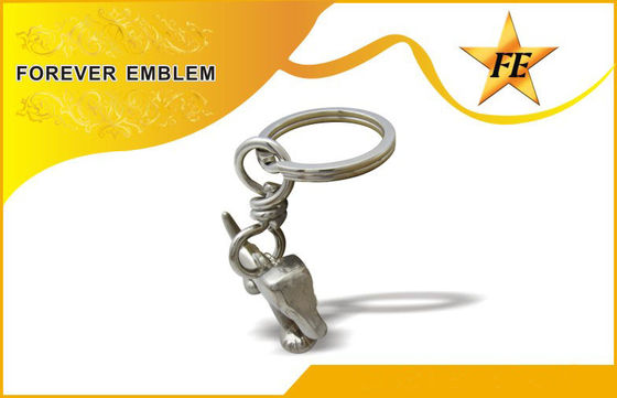 कांस्य / कॉपर 3 डी धातु प्रोमोशनल विभाजन अंगूठी + कूद अंगूठी के साथ Keychains