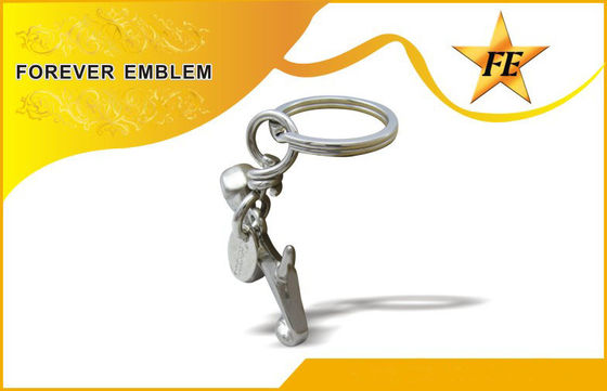 कांस्य / कॉपर 3 डी धातु प्रोमोशनल विभाजन अंगूठी + कूद अंगूठी के साथ Keychains