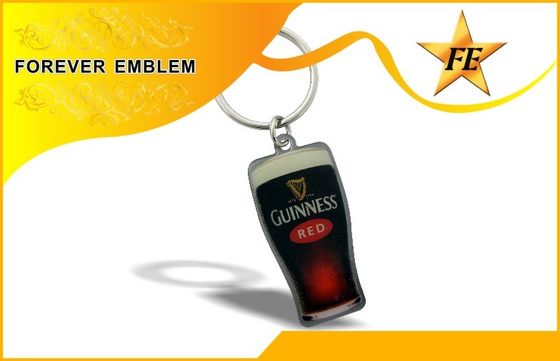 व्यापार उपहार के लिए मुद्रित लोगो धातु प्रोमोशनल Keychains epoxy के साथ