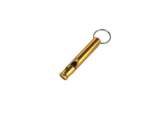 पीले रंग की आपात सीटी प्रोमोशनल Keychains लंबी पैदल यात्रा और मनोरंजन के लिए