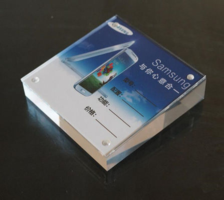 स्क्वायर Tabletop Plexiglass एक्रिलिक साइन धारक मानक डिजाइन में खड़े