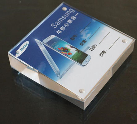 स्क्वायर Tabletop Plexiglass एक्रिलिक साइन धारक मानक डिजाइन में खड़े