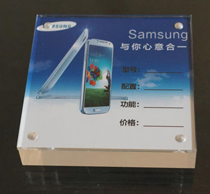 स्क्वायर Tabletop Plexiglass एक्रिलिक साइन धारक मानक डिजाइन में खड़े