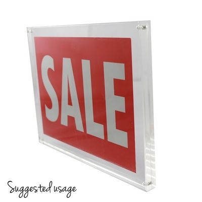 Plexiglass साफ 11 x 17 विज्ञापन प्रदर्शन के लिए एक्रिलिक साइन धारकों दीवार माउंट