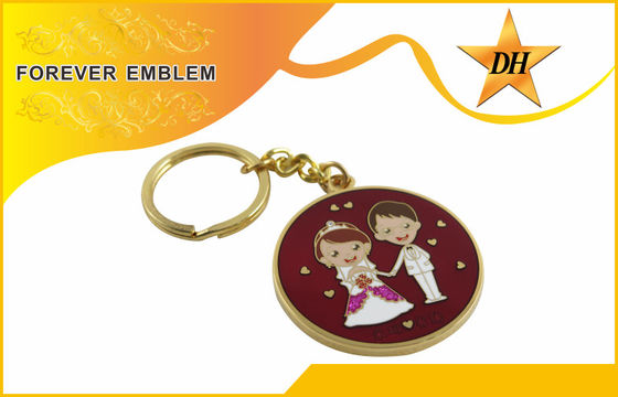सोना चढ़ाना शीतल तामचीनी धातु प्रोमोशनल शादी की पार्टी के लिए Keychains